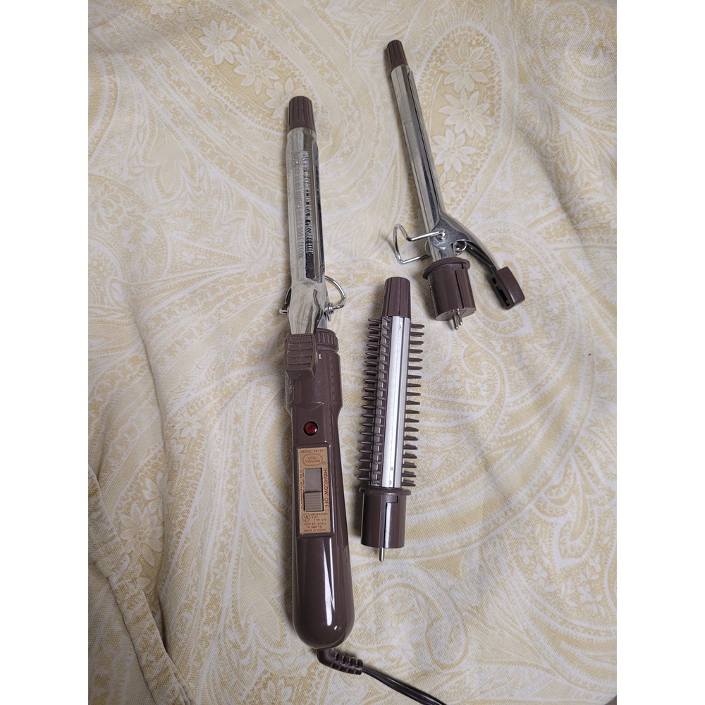 Vidal Sassoon VS125 Hair Styling Set 2 Interchangeable Curling Irons Brush Works